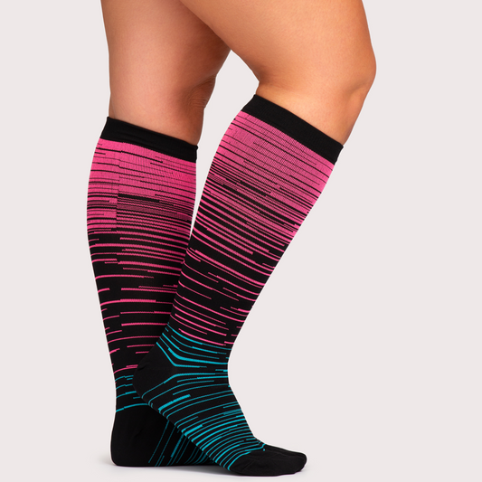 Wide Compression Socks For Pain Relief (Stripes)